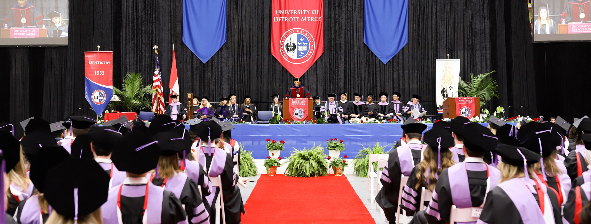 A wide view of a Dental Commencement Ceremony.