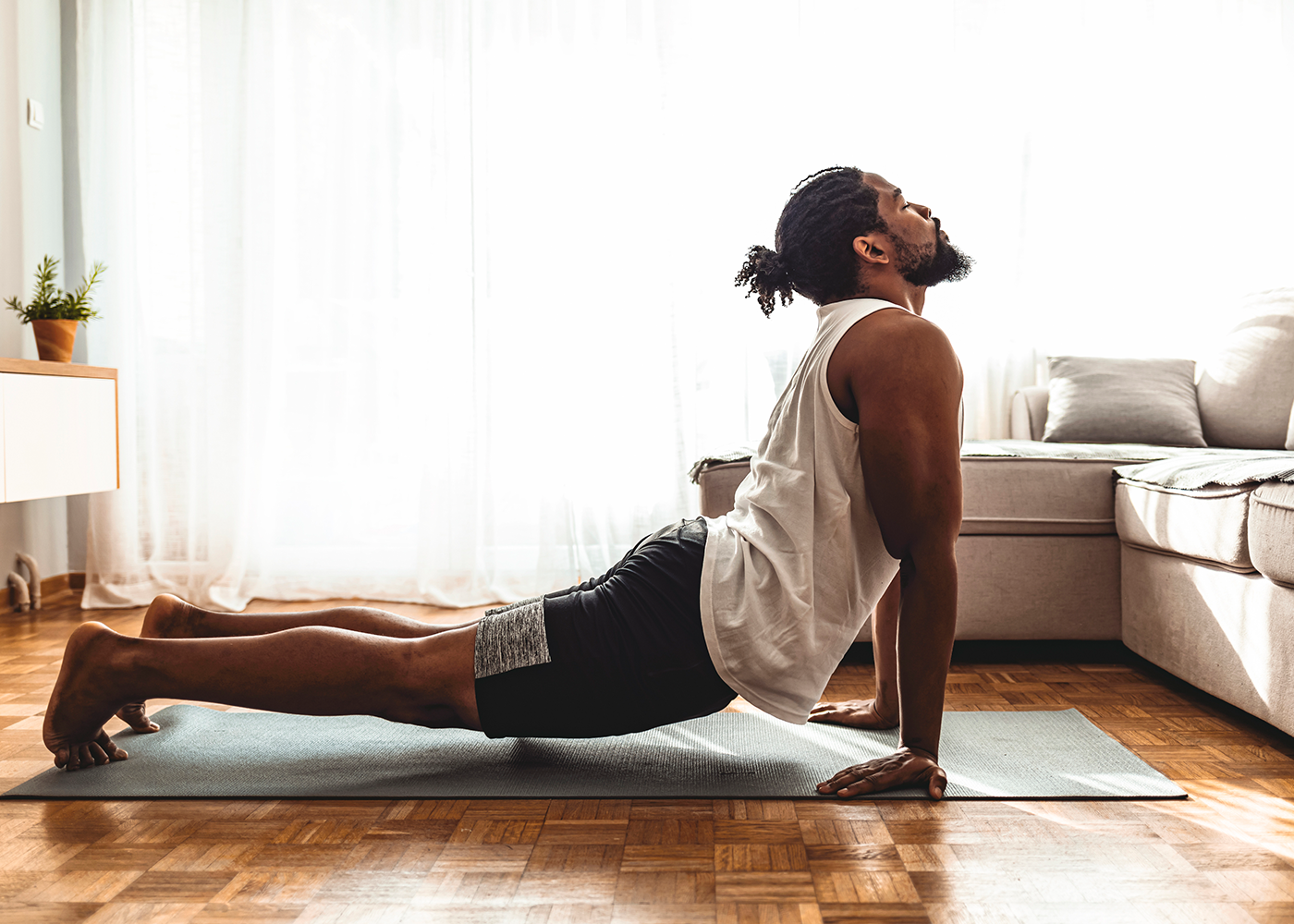 male in yoga pose