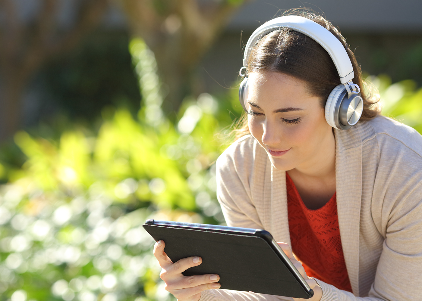 woman watching video